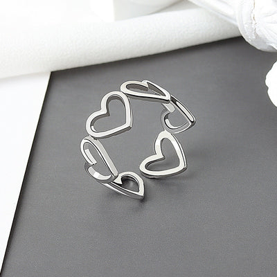 Sterling Silver Hollow Heart Shaped Ring