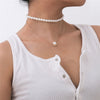 Gothic Baroque Pearl Bead Pendant Choker Necklace / Multi Layer Punk White Pearls