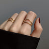 Sterling Silver Gold Plated Double Layered Curve Ring