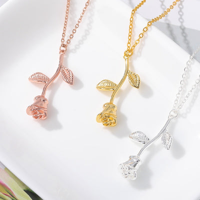 Rose Flower Charm Necklace