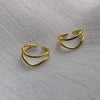 Sterling Silver Gold Plated Double Layered Curve Ring