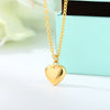 Gold Love Heart Stainless Steel Love Heart Pendant Necklace