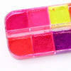 Twelve Colorful Set Fluorescent Neon Pigment Nail Powder Glitters