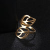 Double Leaf Stainless Steel Ring