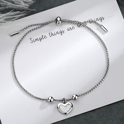 Shell Love Heart Wrist Chain Bracelet