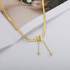 Butterfly Stainless Steel Snake Chain Choker Charm Necklace