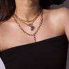 Punk Cuban Choker Necklace Collar / Heart Chain Necklace