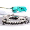 Four Piece Crystal Moon Star Bangles Bracelet Set / Vintage Heart Charm Wrist Chain Boho Bracelet