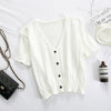 V Neck T-Shirts Button Up Tees Short Sleeve