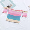 Rainbow Striped Off Shoulder Tops
