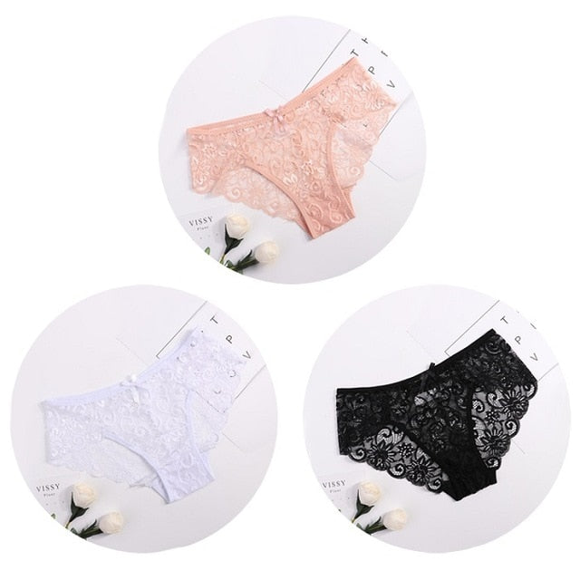 Panties Underwear  Lingerie Briefs - 3 Pcs/pack Sexy Lace Panties Underwear  Women - Aliexpress