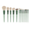 Thirteen Piece Green Mascara Makeup Brush Set